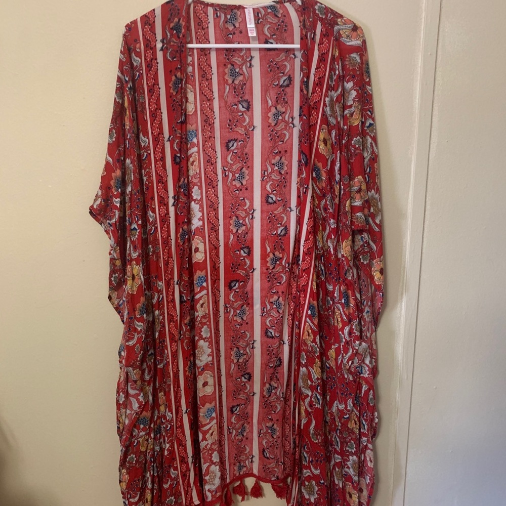 Red floral Kimono